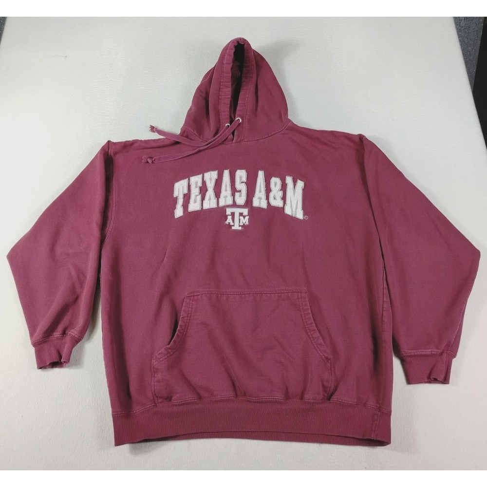 Texas A&M Aggies Sweatshirt Mens Large Red NCAA Football Oldvarsity Brand Hoodie